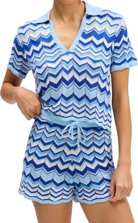 Allison New York Goldie Zigzag Print Shorts In Blue Multi