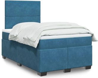 vidaXL Vidaxl - Cama Box Spring Con Colch&oacute;n Terciopelo Azul 120x190 Cm
