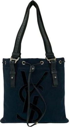 Saint Laurent Pre-owned Tote Bags, female, Black, Size: ONE SIZE Pre-owned Vintage Canvas Tote Bag