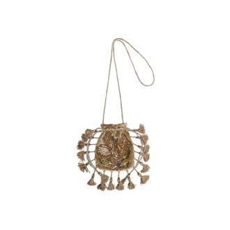 Maliparmi Cross Body Bags, female, Beige, Size: ONE SIZE Silver Garden Pouch