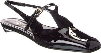 Prada Mary Jane Patent Slingback Ballerina Flat