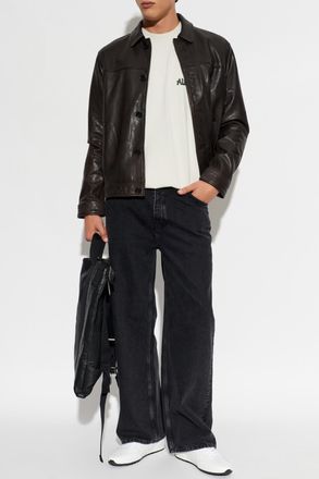 AllSaints Nates Leather Jacket, Mens, Brown