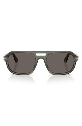 Persol 59mm Guido Pillow Sunglasses in Transparent Grey /Dark Grey at Nordstrom