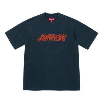 SUPREME SS26 Raised Script S/S T-Shirt Navy SUP-SS26-180-NVY