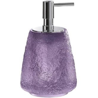 Gedy Viola, G-Irina, Dispenser, Dosatore Sapone Bagno in Resina Trasparente, Fatto a Mano, Garanzia 2 Anni, Misure 16 x 9,9 x 9,9 cm e Peso 0,616 kg