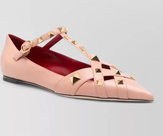 Valentino Garavani studded leather ballerina shoes