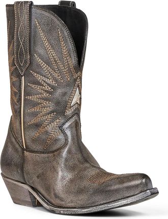 Golden Goose Womens Boots Wish Star Leather Grey Calf