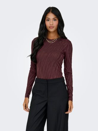 Only Langarmshirt ONLY ONLZELE L/S ROUNDNECK TOP JRS, Damen, Gr. XL, decadent chocolate aop:jose zebra, Jersey, Obermaterial: 95% Polyester, 5% Elasthan, b