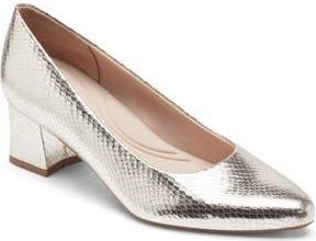 Easy Spirit Nicole Almond Toe Pump - Wide Width Available in Gold at Nordstrom Rack, Size 9.5