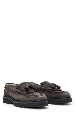 AllSaints Skiff Tassel Loafer in Warm Grey at Nordstrom, Size 10