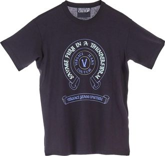 Versace Jeans Couture Tshirt Cigno - Heren - T-shirts - Zwart - L - Katoen - Tops