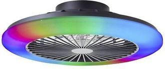 Brilliant Salerno Plaf&oacute;n Led Negro 49 Cm Con Ventilador
