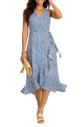 Tommy Bahama Coastal Shores Wrap Midi Dress in Coastline at Nordstrom, Size 10