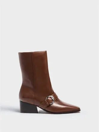 Marion Parke Womens Meghan Block Heel Bootie In Mocha