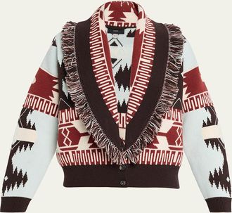 Alanui Icon Jacquard Fringed Cardigan