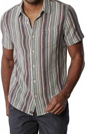 The Normal Brand Freshwater Short Sleeve Polo In Americana Stripe