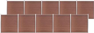 vidaXL Valla De Jard&iacute;n De Wpc Marr&oacute;n 1737x186 Cm Vidaxl