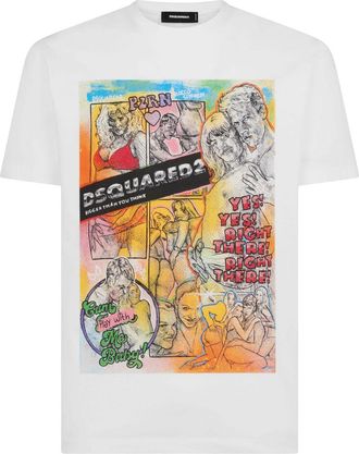 Dsquared2 graphic-print cotton T-shirt - men - Cotton - L - White