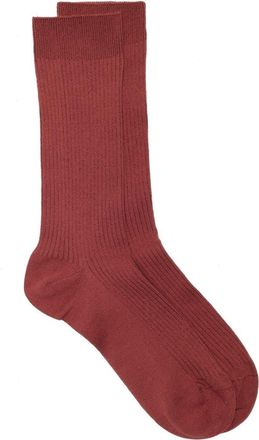 Nordstrom Casual Rib Crew Socks in Burgundy Ash at Nordstrom, Size Regular