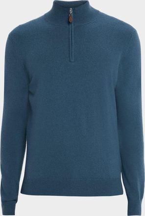 Neiman Marcus Mens Cashmere Quarter-Zip Sweater