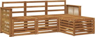 vidaXL Conjunto De Sof&aacute;s De Exterior 4 Uds. Natural Vidaxl