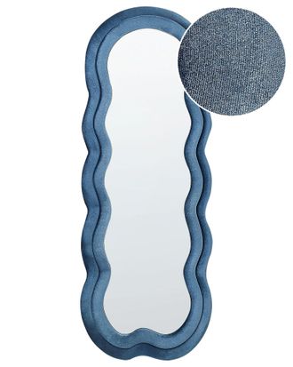 Beliani Beliani - Specchio Da Parete Moderno E Decorativo Appeso 57 X 160 Cm Telaio In Mdf Forma Irregolare Blu Lacs