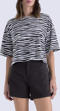 Pistola Denim Mae Boxy Crop T-Shirt in Zebra at Nordstrom, Size X-Small