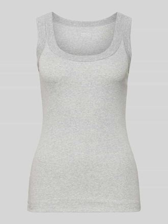 Marc Cain Tanktop mit geripptem Rundhalsausschnitt in Hellgrau, Gr&ouml;&szlig;e 34