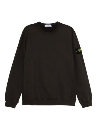 Stone Island logo-patch crew-neck sweatshirt - men - Organic Cotton - XXXL - Grey