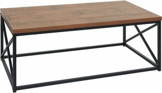 Hhg Nunca usado] Mesa de centro HHG 125, mesa de salón mesa auxiliar mesa de sofá, estructura metálica 3D 44x110x60cm, aspecto roble salvaje