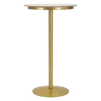 Mauro Ferretti Mesa de bar de metal dorado con tablero de m&aacute;rmol, &oslash; 60x103 cm
