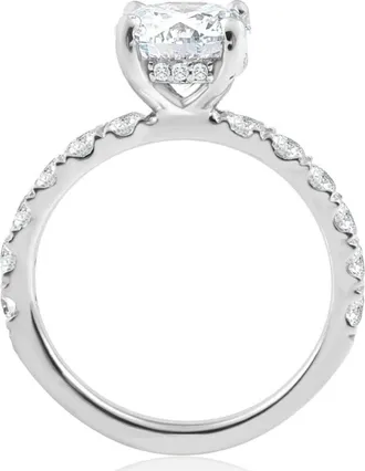 Pompeii3 Certified 3 1/4Ct TW Round Diamond Engagement Ring 14k White Gold Lab Grown