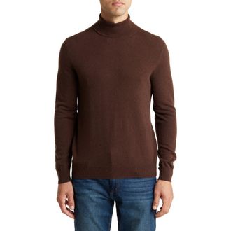 Amicale Cashmere Turtleneck Cashmere Sweater in Brn at Nordstrom Rack, Size Xx-Large