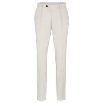 HUGO BOSS Mens T-Gee-Pleat-224 Trousers in Natural Cotton - Size 38W/32L