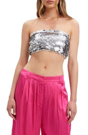 Bardot Cosmic Sequin Tube Top in Silver at Nordstrom Rack, Size 10