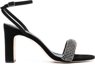 Loeffler Randall Shay 80mm rhinestone-embellished sandals - women - Calf Leather/Calf Leather/Calf Leather - 37 - Black