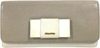 Miu Miu Pre-owned Wallets, female, Gray, Size: ONE SIZE Pre-owned Leather Wallet