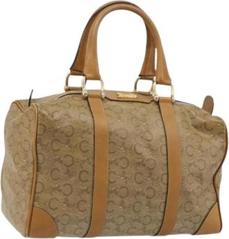 Celine Pre-owned Macadam Canvas Handtas - Dames - Vintage Handtas - Beige - ONE Size - Leer - Vintage