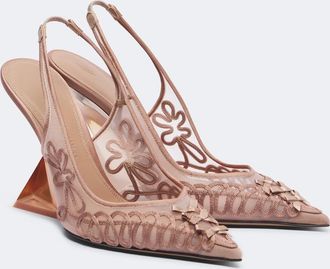 The Attico Cheope embroidered slingback pumps