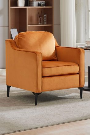 Living and Home Fleece Single Sofa Armchair in Orange
