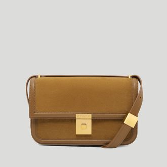 DeMellier The Paris Crossbody in Caramel Suede & Caramel Smooth Leather Crossbody bag