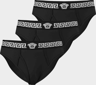 Versace Men & apos;s Medusa La Greca 3-Pack Briefs