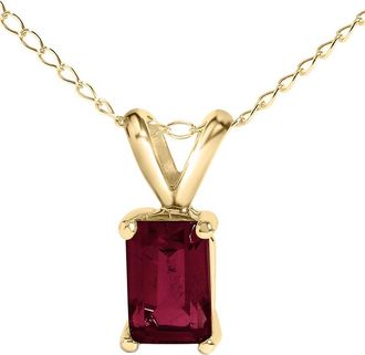 House of Brilliance Haus Of Brilliance Colorful Gemstones 14K 0.40 Ct. Tw. Ruby Pendant Necklace