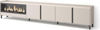 Skraut Home Skraut Home - Mueble Tv, Televisi&oacute;n, Muebles De Sal&oacute;n, Almacenaje, 315x35x61cm, Para Tv Hasta 80, Chimenea El&eacute;ctrica Xxl, Dise&ntilde;o Industrial, Estilo Mo