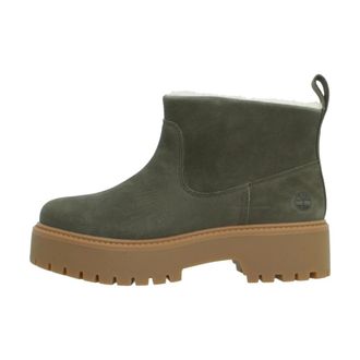 Timberland Stone Street Mid Warm Lined Boot - Dames - Schoenen - Groen - Maat: 38 EU Leer