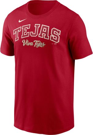 Nike Texas Rangers City Connect Wordmark Nike Mens MLB T-Shirt in Red | N1996DLTER-APT
