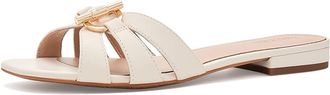 Lauren Ralph Lauren Blaike Nappa Leather Slide Sandals Womens Sandals Soft White : 9.5 B - Medium