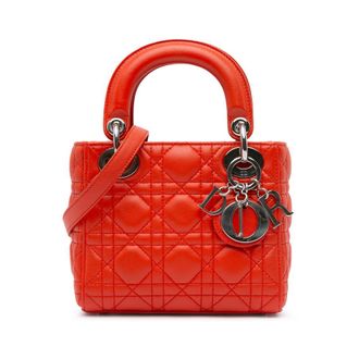 Dior Pre-owned Dior Mini Lambskin Cannage Lady Dior 04-MA-1103