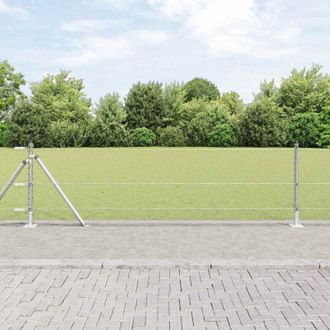 vidaXL Vidaxl - Reja Con Postes Plateado 0.6 X 50 M Acero Recubierto De Pvc