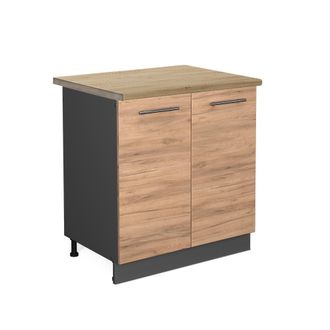 Vicco Armario Bajo Para Fregadero Fame-line, Roble Dorado, 80 Cm, Et Roble